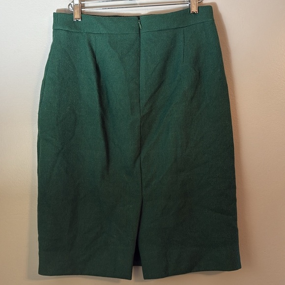 J. Crew Green 2 Pencil® Skirt in Double-Serge Wool Size 6 - Picture 4 of 14